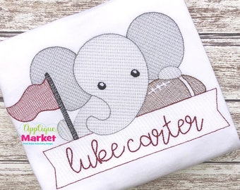Machine Embroidery Design Elephant Football Sketch INSTANT DOWNLOAD