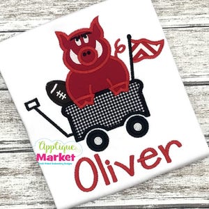 Machine Embroidery Design Applique Hog Wagon INSTANT DOWNLOAD