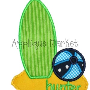 Machine Embroidery Design Applique Surf and Sand INSTANT DOWNLOAD