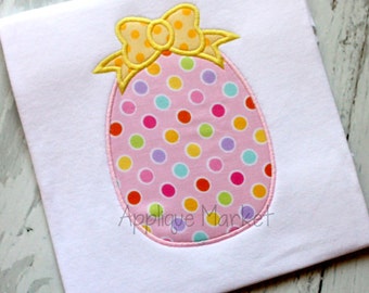 Machine Embroidery Design Applique Easter Egg Bow 2 INSTANT DOWNLOAD