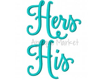 Machine Embroidery Design Hers His Embroidery INSTANT DOWNLOAD