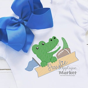 Machine Embroidery Design Gator Football Sketch INSTANT DOWNLOAD