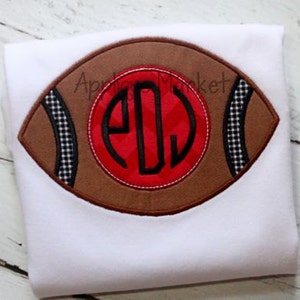 Machine Embroidery Design Applique Football 3 INSTANT DOWNLOAD