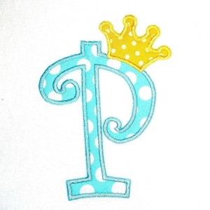 Machine Embroidery Design Applique Alphabet Curlz with Crown INSTANT DOWNLOAD