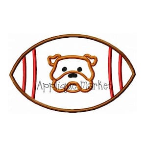 Machine Embroidery Design Applique Football Bulldog INSTANT DOWNLOAD
