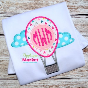 Machine Embroidery Design Embroidery Hot Air Balloon Applique INSTANT DOWNLOAD