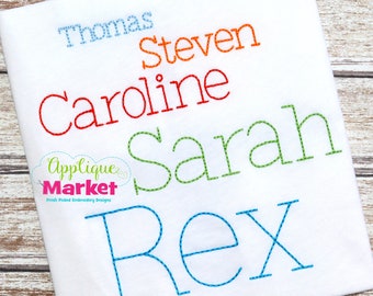 Machine Embroidery Design Serif Bean Stitch Alphabet Font INSTANT DOWNLOAD