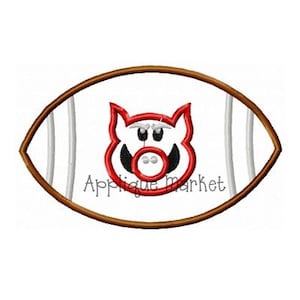 Machine Embroidery Design Applique Football Hog INSTANT DOWNLOAD