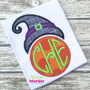 Machine Embroidery Design Embroidery Witch Hat Monogram Applique INSTANT DOWNLOAD
