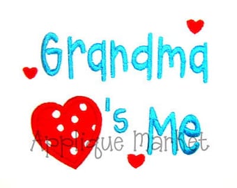 Machine Embroidery Design Grandma Hearts Me INSTANT DOWNLOAD