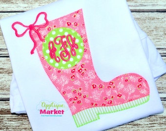 Machine Embroidery Design Embroidery Rain Boot Monogram Applique INSTANT DOWNLOAD