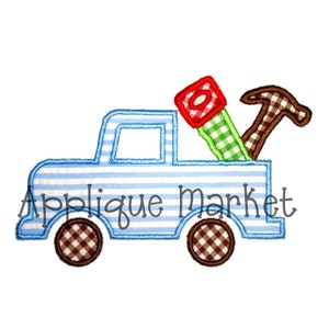 Machine Embroidery Design Applique Truck with Tools INSTANT DOWNLOAD
