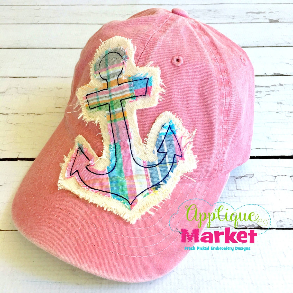 Machine Embroidery Applique Design Anchor Hat Patch INSTANT Etsy
