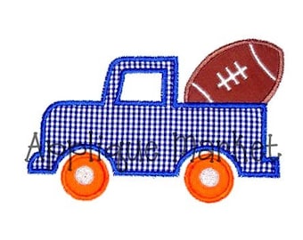 Machine Embroidery Design Applique Truck with Football INSTANT DOWNLOAD