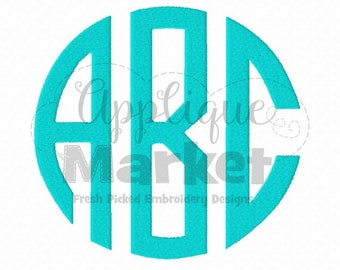 Machine Embroidery Design Embroidery Natural Circle Monogram Filled Font INSTANT DOWNLOAD