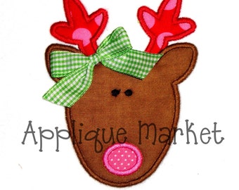 Christmas Reindeer Applique Embroidery Design