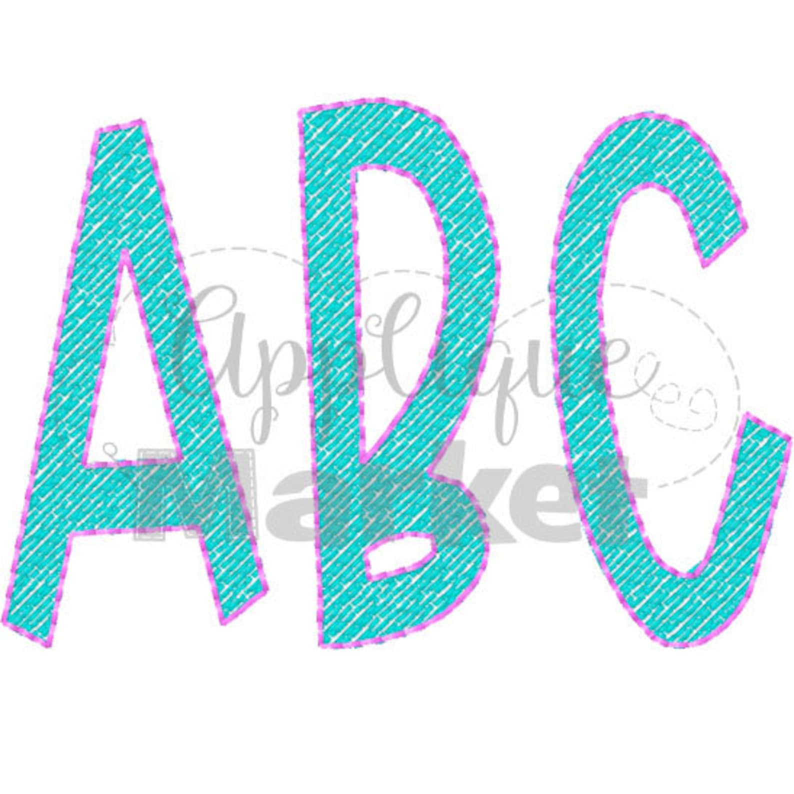 Machine Embroidery Design Jordan Alphabet Sketch Font INSTANT - Etsy