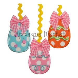 Machine Embroidery Design Applique Easter Eggs with Trim INSTANT DOWNLOAD