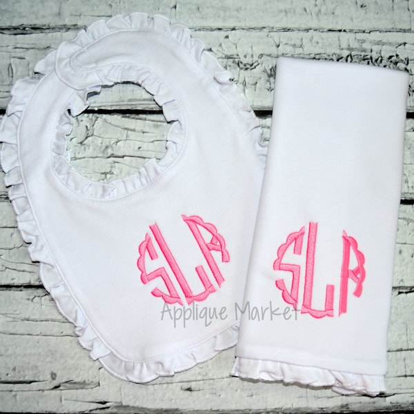 Machine Embroidery Design Embroidery Scallop Circle Satin Monogram Font INSTANT DOWNLOAD