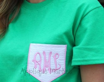 Machine Embroidery Design Applique Appli-Pocket 2 Point (with Topstitching) INSTANT DOWNLOAD
