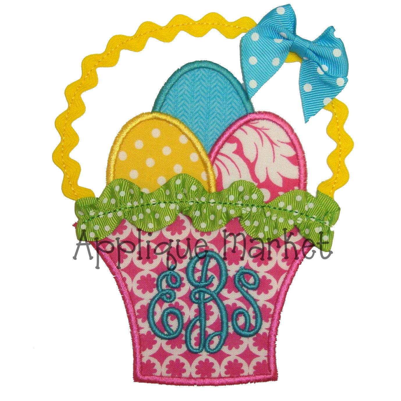 Machine Embroidery Design Applique Easter Basket With Trim INSTANT ...