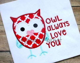 Machine Embroidery Design Applique Owl Love 2 INSTANT DOWNLOAD