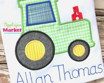 Machine Embroidery Design Applique Farm Tractor INSTANT DOWNLOAD