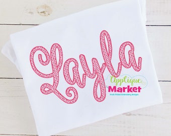 Machine Embroidery Design Ballerina Script Pattern Filled Alphabet INSTANT DOWNLOAD