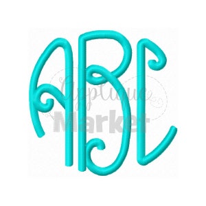 Machine Embroidery Design Embroidery Lilly Circle Monogram Filled Font INSTANT DOWNLOAD
