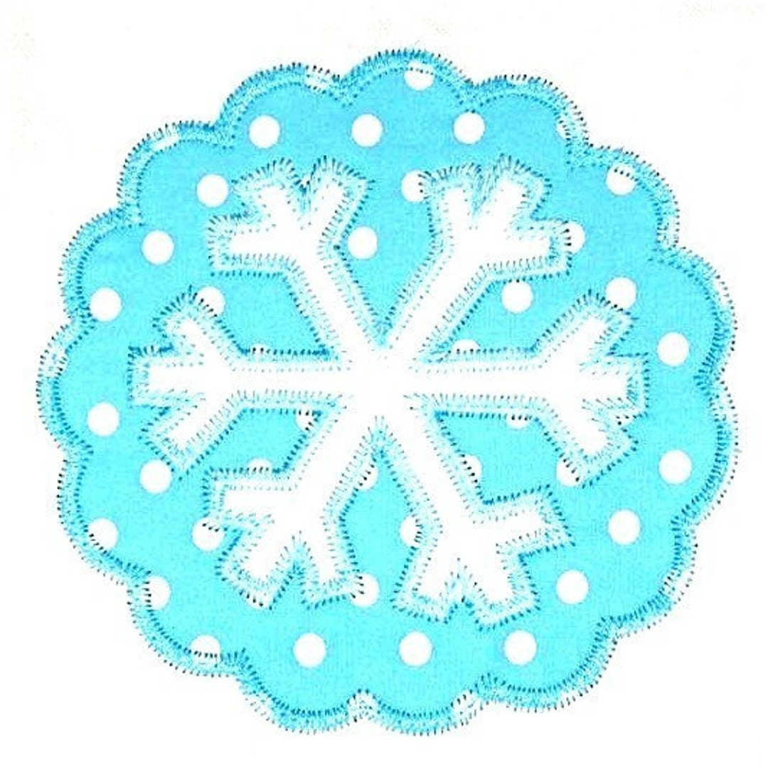 Machine Embroidery Design Applique Snowflake Satin and Zig Zag INSTANT ...