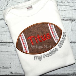 Machine Embroidery Design Applique Football My Rookie Season INSTANT DOWNLOAD