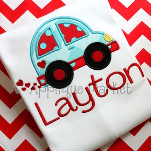 Machine Embroidery Design Applique Love Car INSTANT DOWNLOAD
