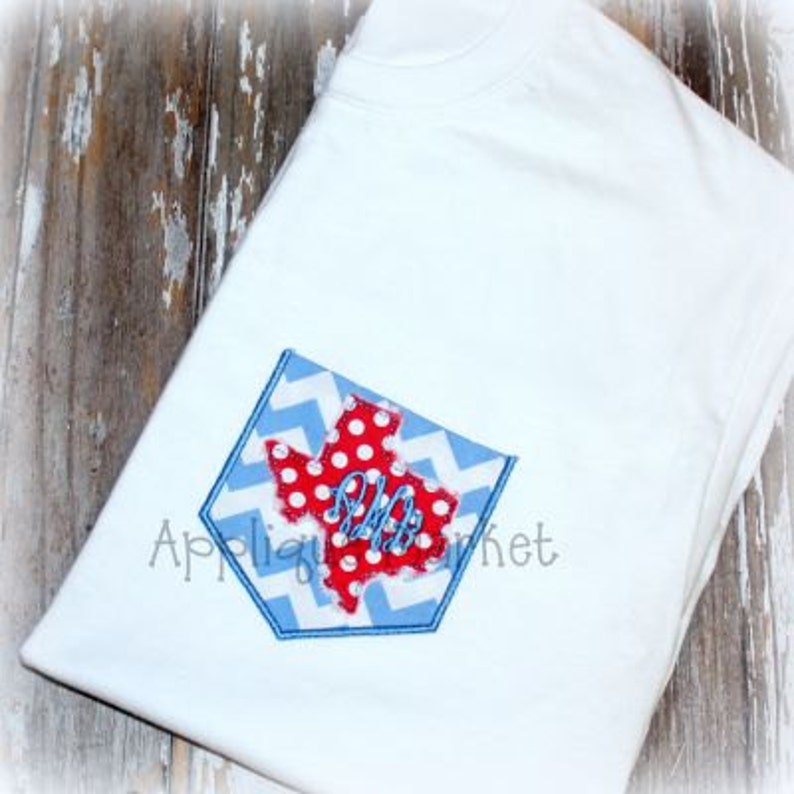 Machine Embroidery Design Applique Appli-Pocket 1 Texas INSTANT DOWNLOAD image 1