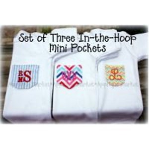 Machine Embroidery Design Applique Mini In the Hoop Pocket Set INSTANT DOWNLOAD