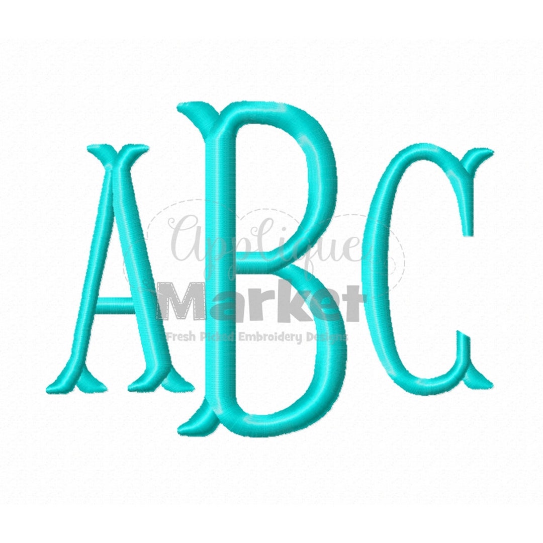 Machine Embroidery Design Fishtail Monogram Font INSTANT DOWNLOAD - Etsy