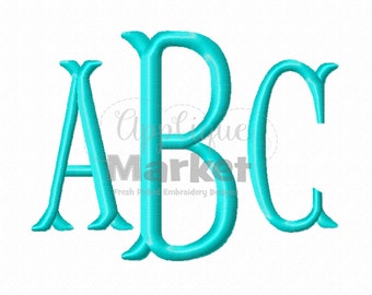 Machine Embroidery Design Fishtail Monogram Font INSTANT DOWNLOAD