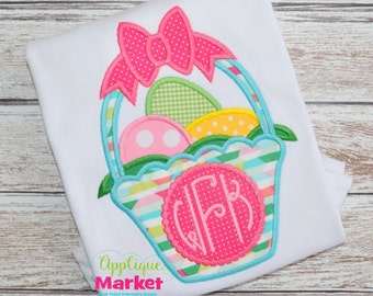 Machine Embroidery Design Embroidery Basket Bow Applique INSTANT DOWNLOAD