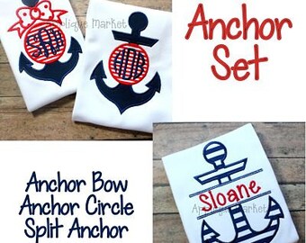 Machine Embroidery Design Applique Anchor Set INSTANT DOWNLOAD