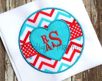 Machine Embroidery Design Applique Heart Circle INSTANT DOWNLOAD