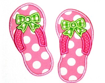 Machine Embroidery Design Flip Flops with Bow INSTANT DOWNLOAD