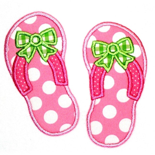 Machine Embroidery Design Flip Flops with Bow INSTANT DOWNLOAD