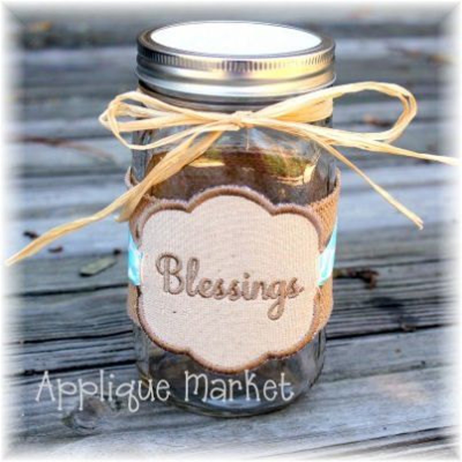 Machine Embroidery Design Applique Blessings Label INSTANT DOWNLOAD - Etsy