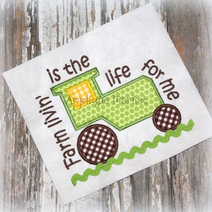 Machine Embroidery Design Applique Tractor Farm Livin INSTANT DOWNLOAD