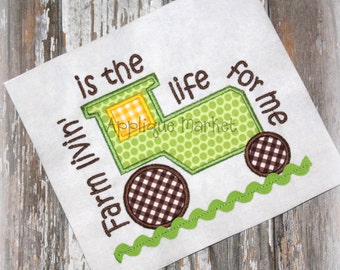 Machine Embroidery Design Applique Tractor Farm Livin INSTANT DOWNLOAD