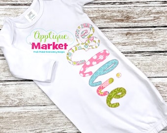 Machine Embroidery Design Ballerina Script Applique Bean Stitch Alphabet Font INSTANT DOWNLOAD