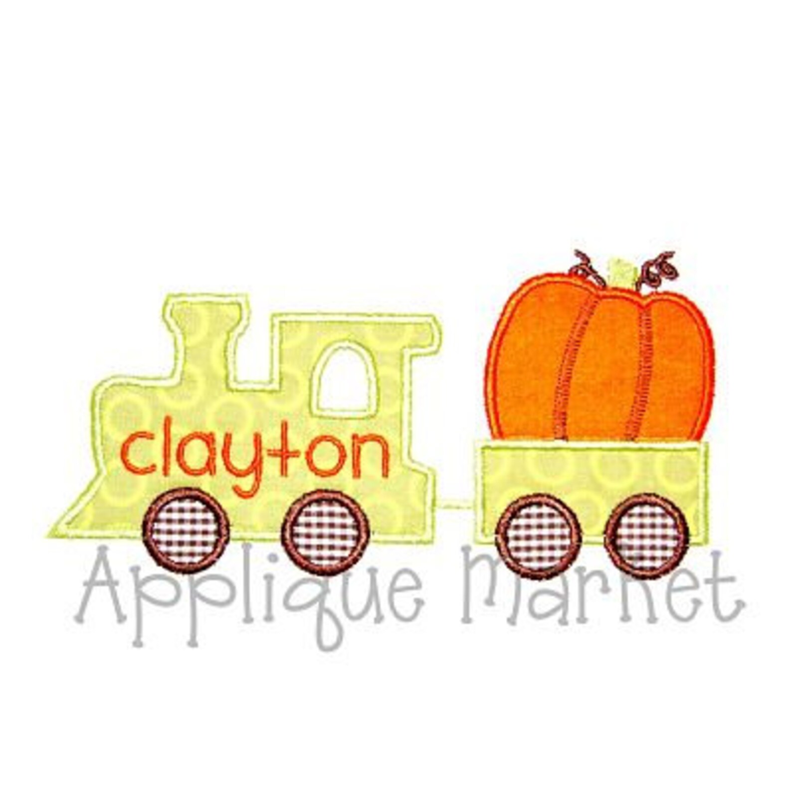 Machine Applique Train Machine Embroidery Design Applique Pumpkin Train INSTANT DOWNLOAD - Etsy