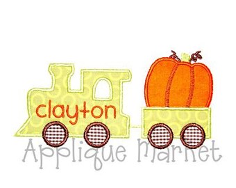 Machine Embroidery Design Applique Pumpkin Train INSTANT DOWNLOAD