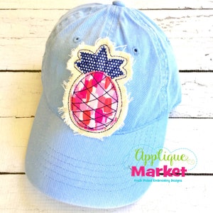 Machine Embroidery Applique Design Pineapple Hat Patch INSTANT DOWNLOAD