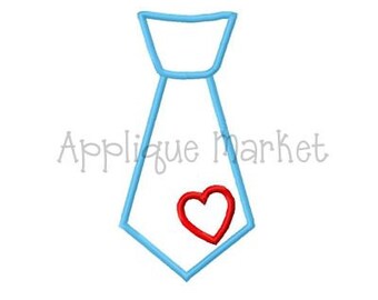 Machine Embroidery Design Applique Heart Tie 2 INSTANT DOWNLOAD
