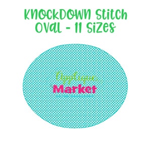 Machine Embroidery Design Knockdown Stitch Oval INSTANT DOWNLOAD